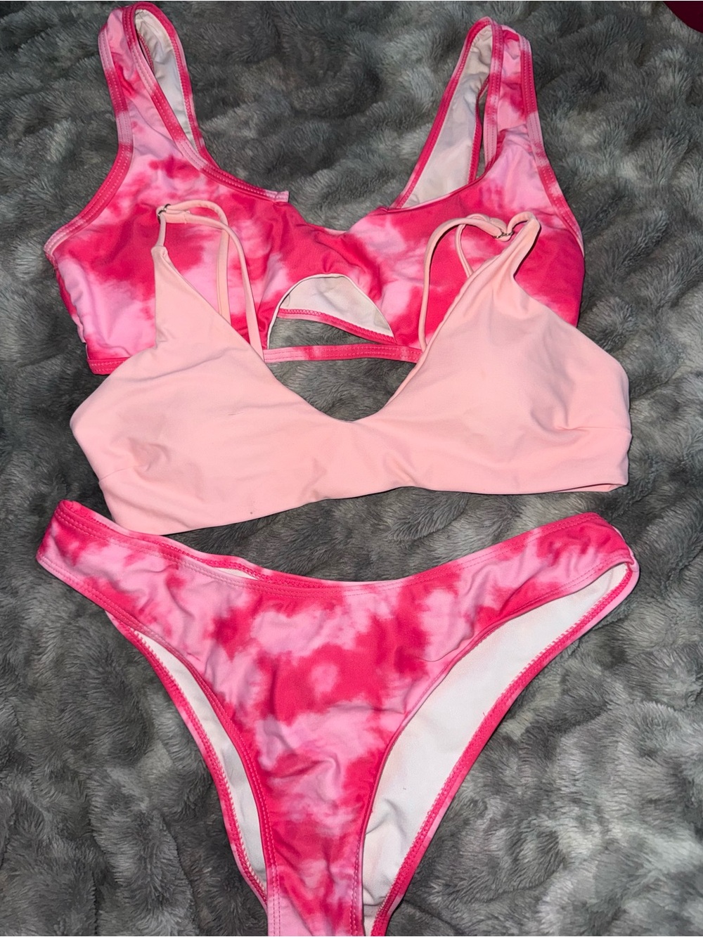 Pink Tie-Dye Bikini Set